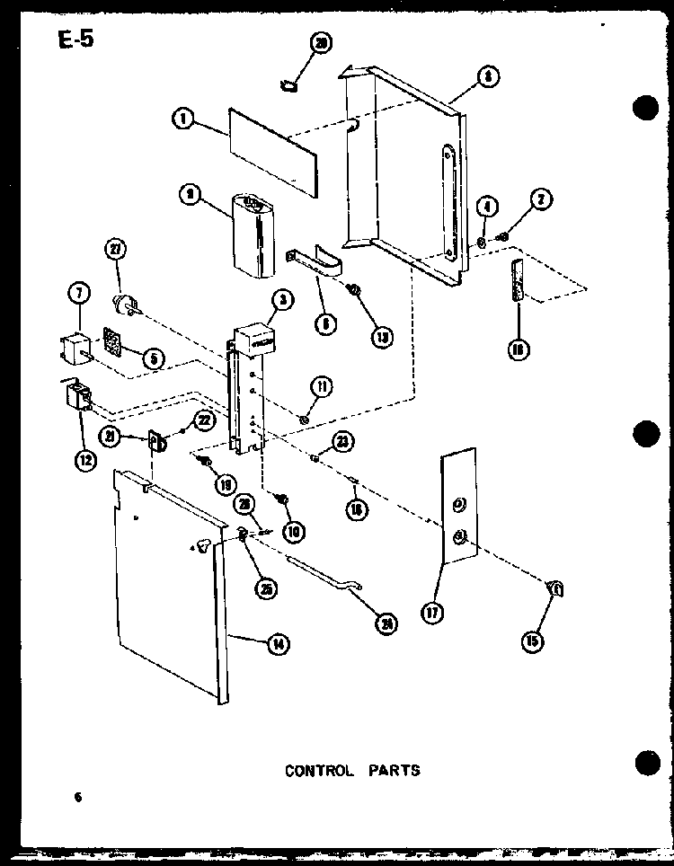 Control Parts Diagram and Parts List for 218-5K P67535-7R Amana Air Conditioner