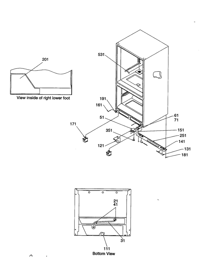 Insulation And Rollers Diagram and Parts List for BG21VW-P1325013WW  Amana Refrigerator