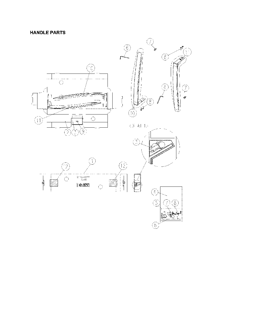 Handle Parts Diagram and Parts List for 11170712910  Kenmore Refrigerator