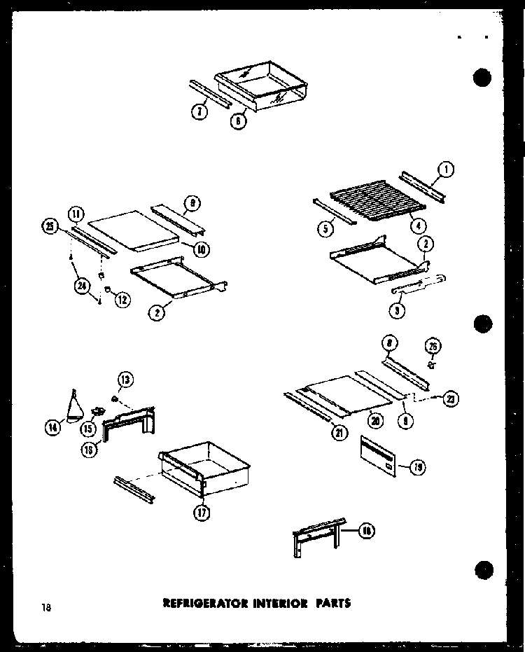 Refrigerator Interior Parts Diagram and Parts List for SP19E-G-P74870-13WG  Amana Refrigerator