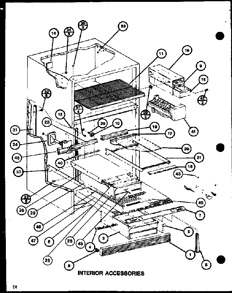 Section 8 Diagram and Parts List for CIC-4H-P7621308W  Amana Refrigerator