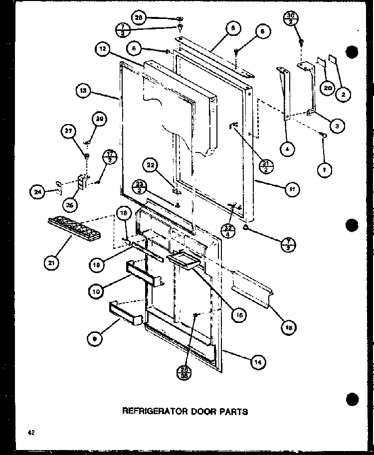 Section 10 Diagram and Parts List for CIC-4H-P7621308W  Amana Refrigerator