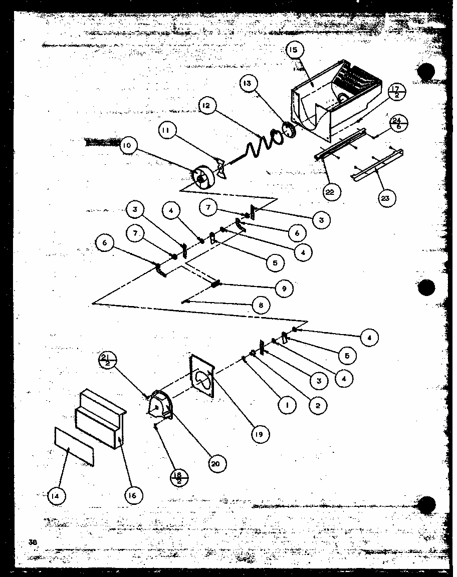 Crushed Ice Bucket (sbd20mw/p1120201ww) Diagram and Parts List for SBI20M-P1120202W  Amana Refrigerator