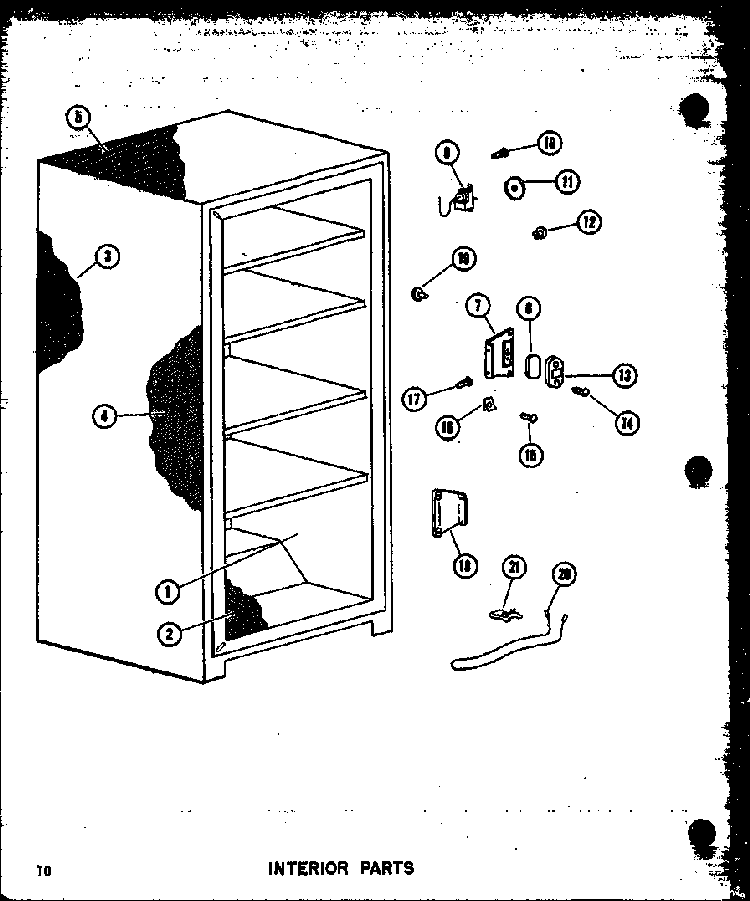 Interior Parts Diagram and Parts List for U23B-G P60345-52WG Amana Freezer