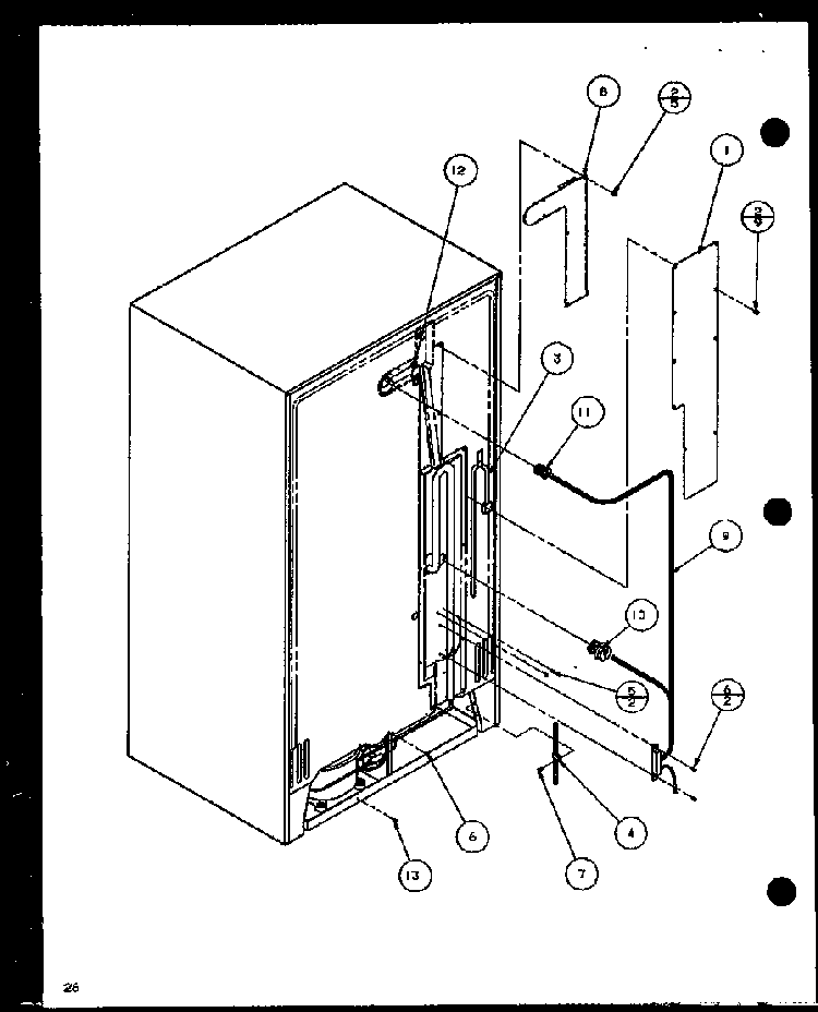 Section 12 Diagram and Parts List for SL22JB-P1116005W  Amana Refrigerator
