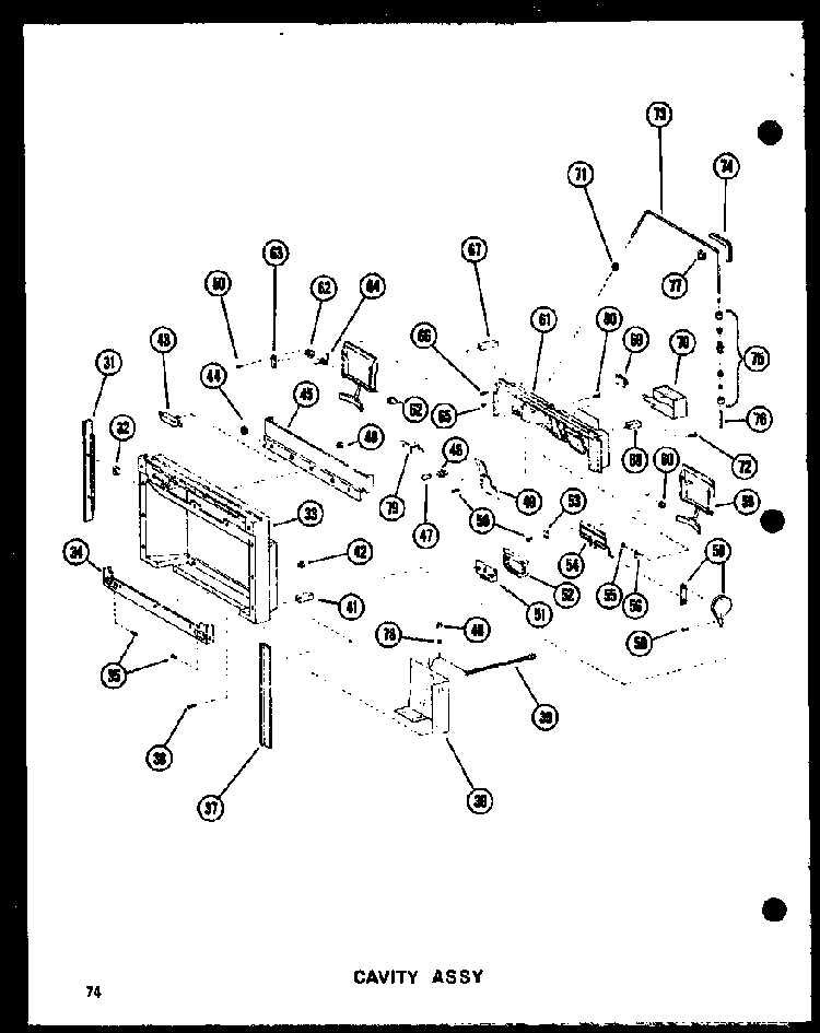 Cavity Assy Diagram and Parts List for SDI22N-C-P60201-65WC  Amana Refrigerator