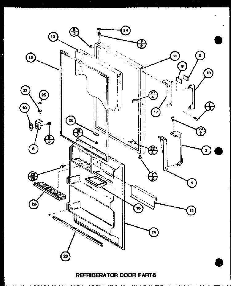 Section 27 Diagram and Parts List for CIC-4H-P7621308W  Amana Refrigerator