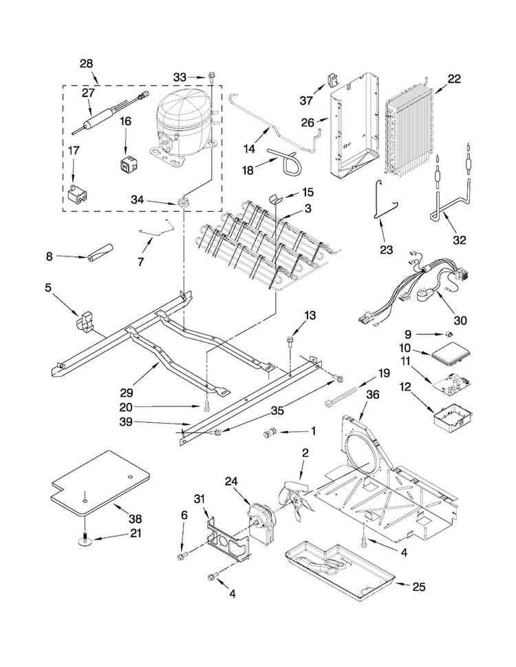 Unit Parts Diagram and Parts List for MSD2574VEM11  Maytag Refrigerator