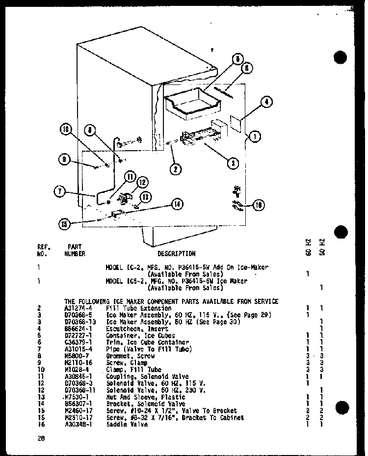 Section 4 Diagram and Parts List for SP19E-L-P74100-2WL  Amana Refrigerator