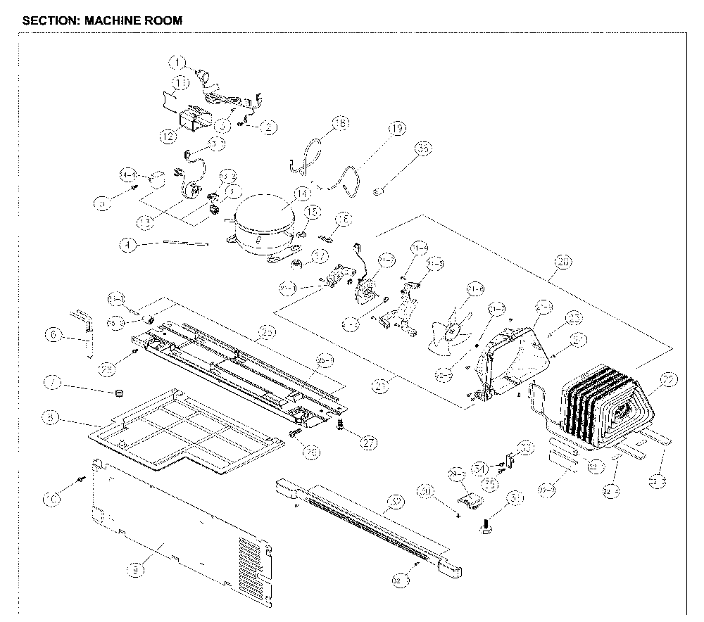Machine Parts Diagram and Parts List for 11161209713  Kenmore Refrigerator