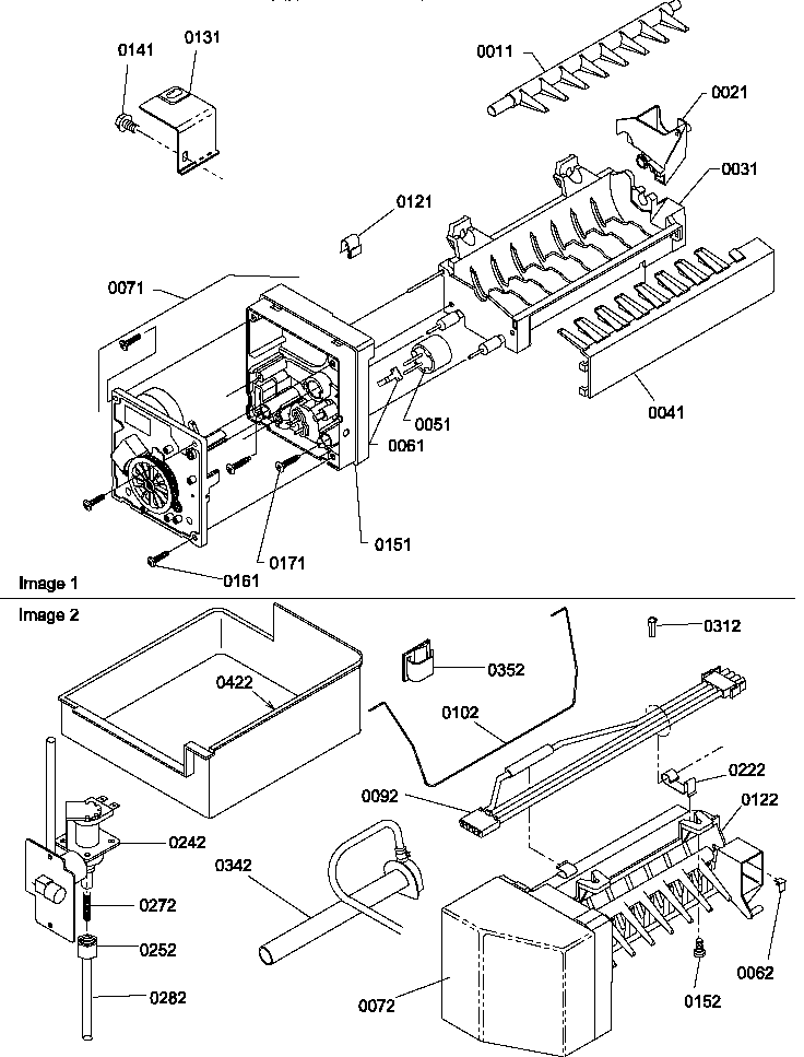 Ice Maker Assembly & Parts Diagram and Parts List for BX20S5W-P1196507WW  Amana Refrigerator