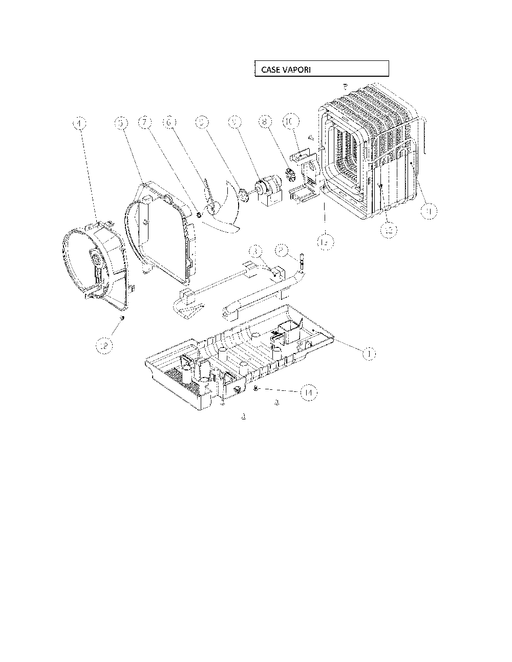 Case Vapori Diagram and Parts List for 11169339812  Kenmore Refrigerator