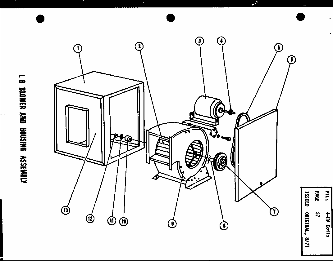 Lb Blower And Housing Assembly (lb2,3a/p53798-3c) (lb4,5a/p53798-4c) (lb4,5h/p53798-5c) Diagram and Parts List for RF2,3 P53802-1C Amana Air Conditioner