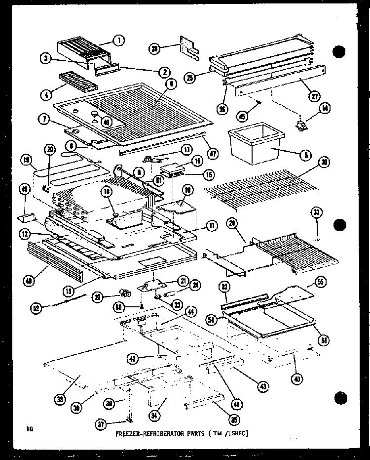 Freezer-refrigerator Parts Diagram and Parts List for ESR14D-P73953-16W  Amana Refrigerator