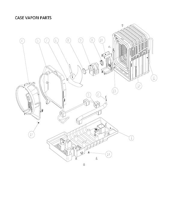 Case Vapori Parts Diagram and Parts List for 11160512913  Kenmore Refrigerator