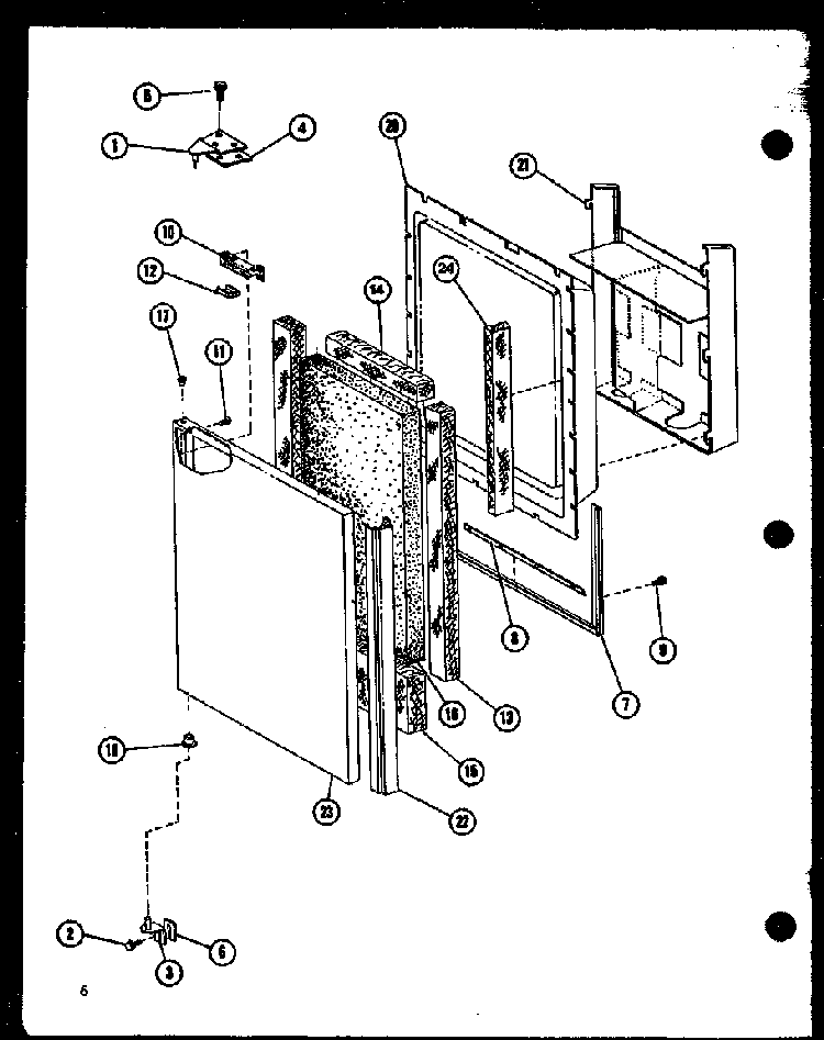 Freezer Door Diagram and Parts List for SLDI25F-P7642102W  Amana Refrigerator