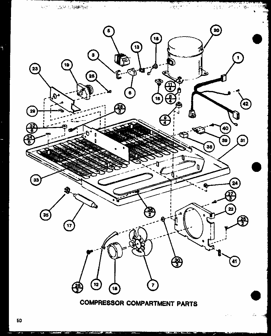 Compressor Compartment Parts (tm20j/p7739008w) (tr20j/p7739009w) (tc20j/p7739010w) Diagram and Parts List for TM20J-P7739008W  Amana Refrigerator