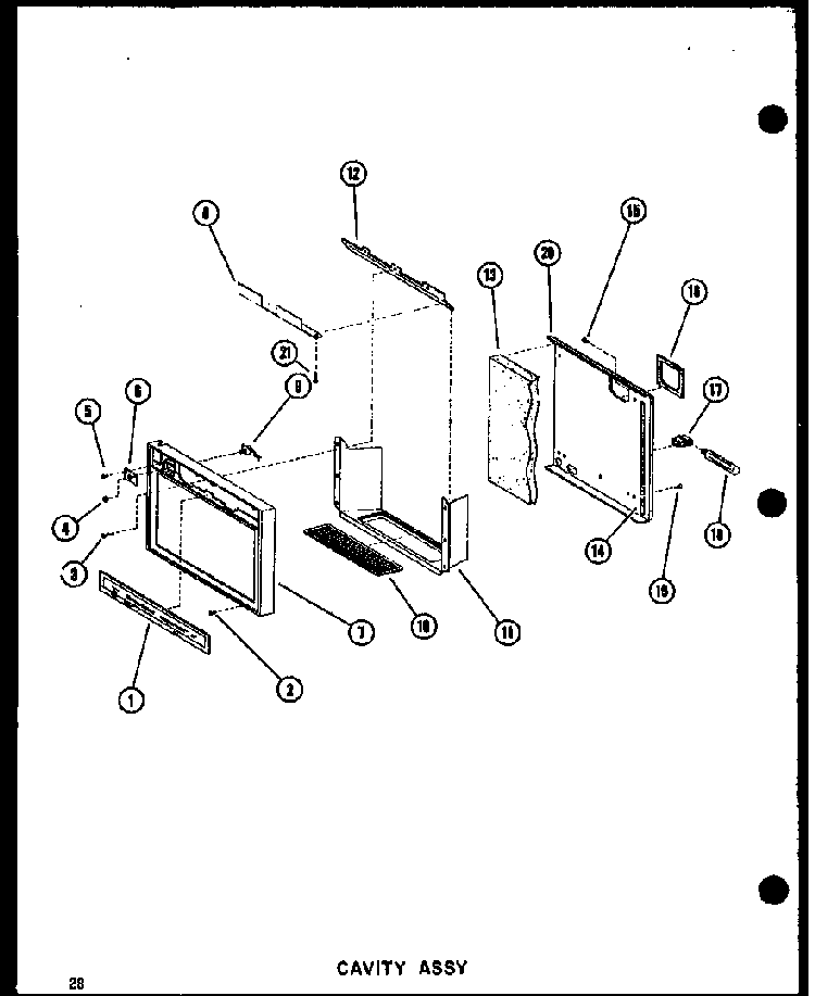 Cavity Assy Diagram and Parts List for SDI22N-1-C-P60230-91WC  Amana Refrigerator