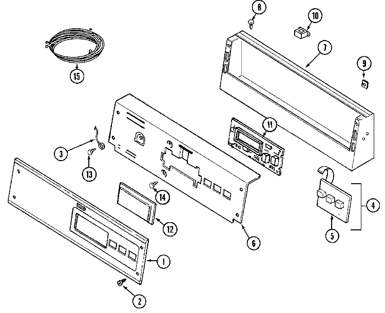CONTROL PANEL Diagram and Parts List for  Maytag Dryer