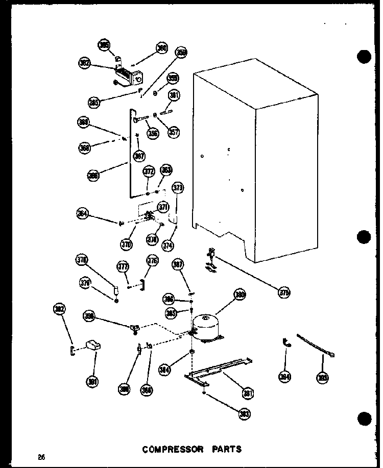 Compressor Parts Diagram and Parts List for SDI22N-1-C-P60230-91WC  Amana Refrigerator