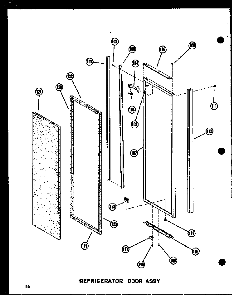 Refrigerator Door Assy Diagram and Parts List for SDI22N-C-P60201-65WC  Amana Refrigerator