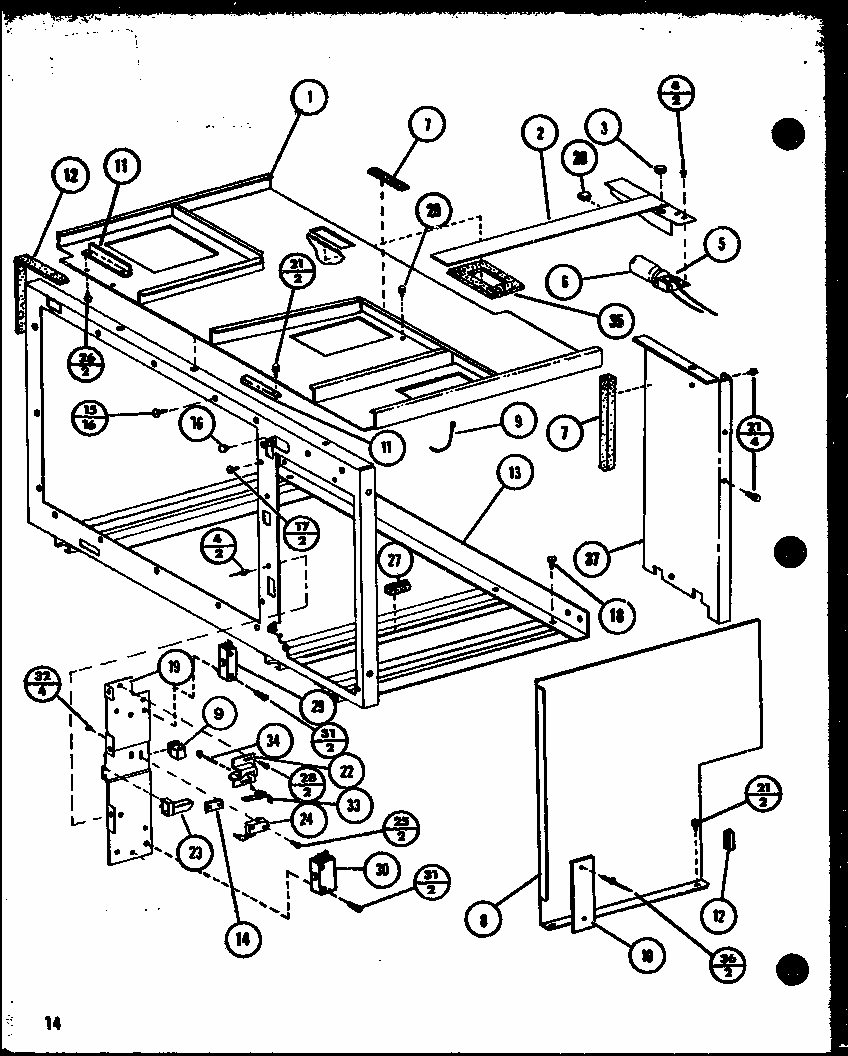(rcr-700/p85727-1s) (rcr-1010/p85728-1s) (rcc-1010/p85729-1s) Diagram and Parts List for RVH-6 P85401-2S Amana Range