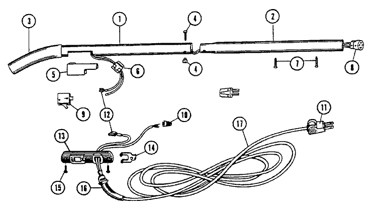 HANDLE Diagram and Parts List for U4907025 U4907025 Hoover Upright Vacuum