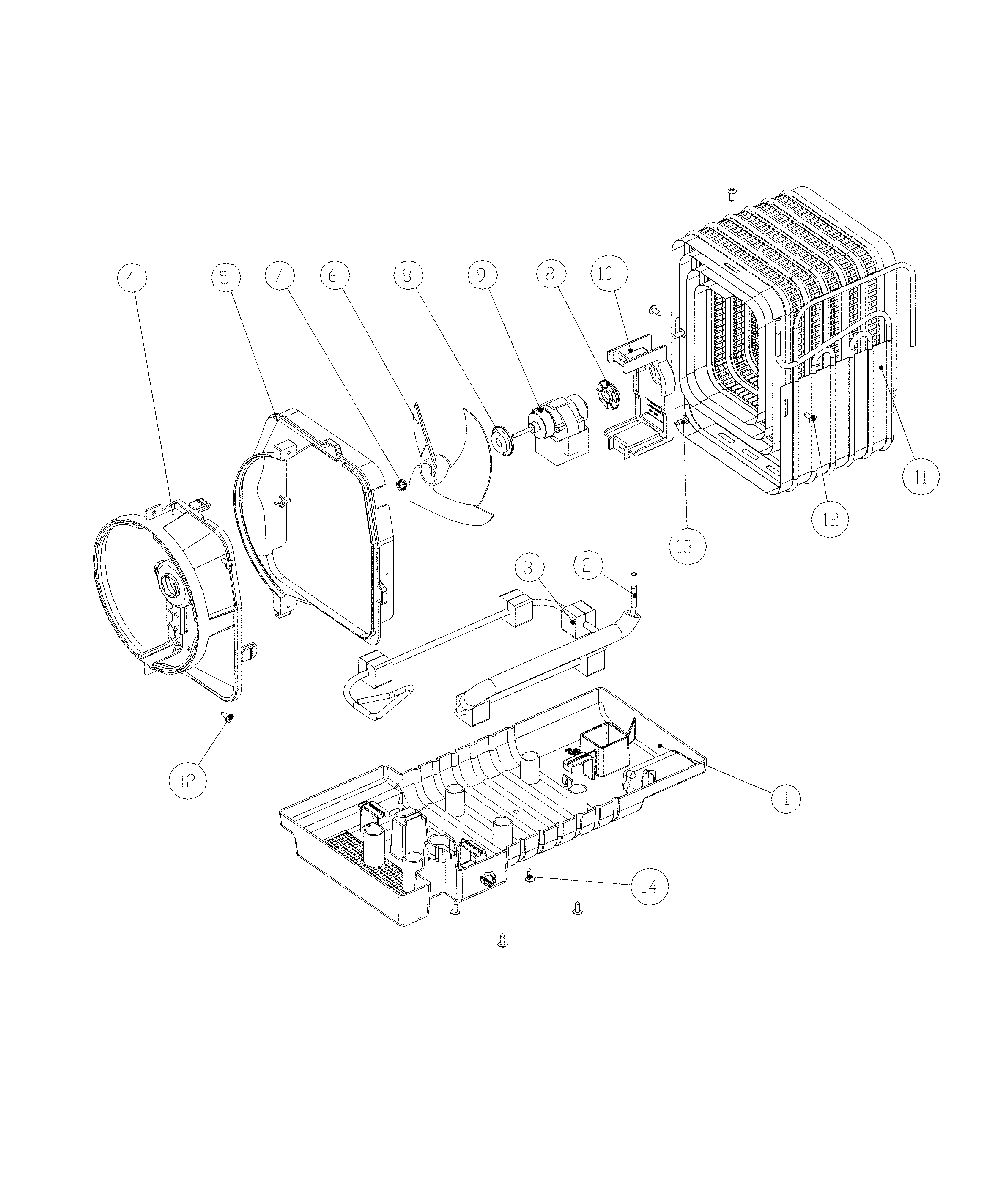 Case Vapori Diagram and Parts List for 11160515911  Kenmore Refrigerator