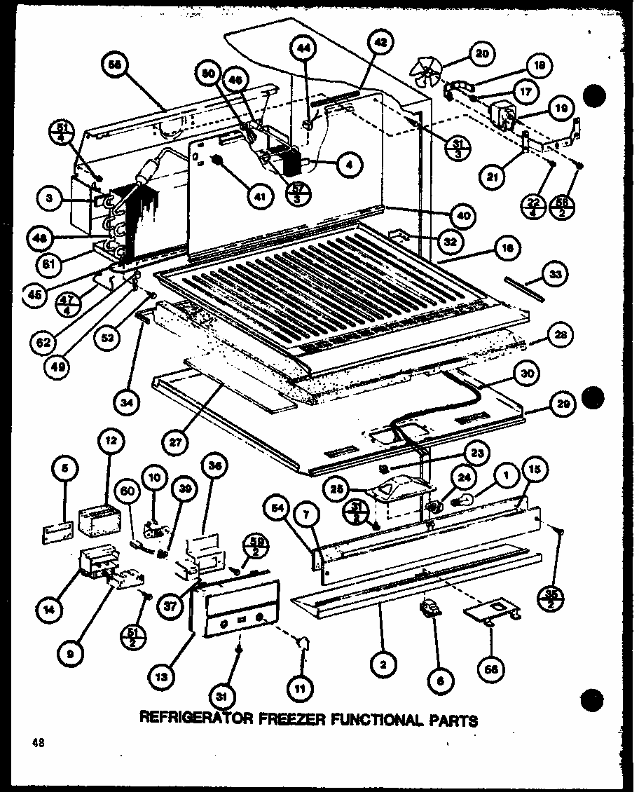 Refrigerator Freezer Functional Parts (tm20j/p7739008w) (tr20j/p7739009w) (tc20j/p7739010w) Diagram and Parts List for TM20J-P7739008W  Amana Refrigerator