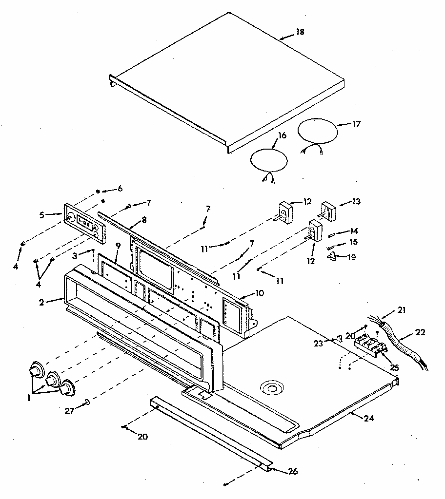 Control Section Diagram and Parts List for 8504267821  Kenmore Range