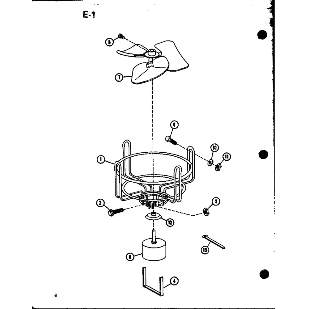 Motor Mount Diagram and Parts List for RCF36U01A P68446-1C Amana Air Conditioner