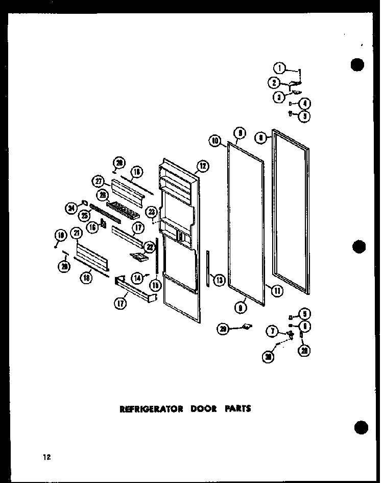 Refrigerator Door Parts Diagram and Parts List for ESR17N-A-P60350-55WA  Amana Refrigerator