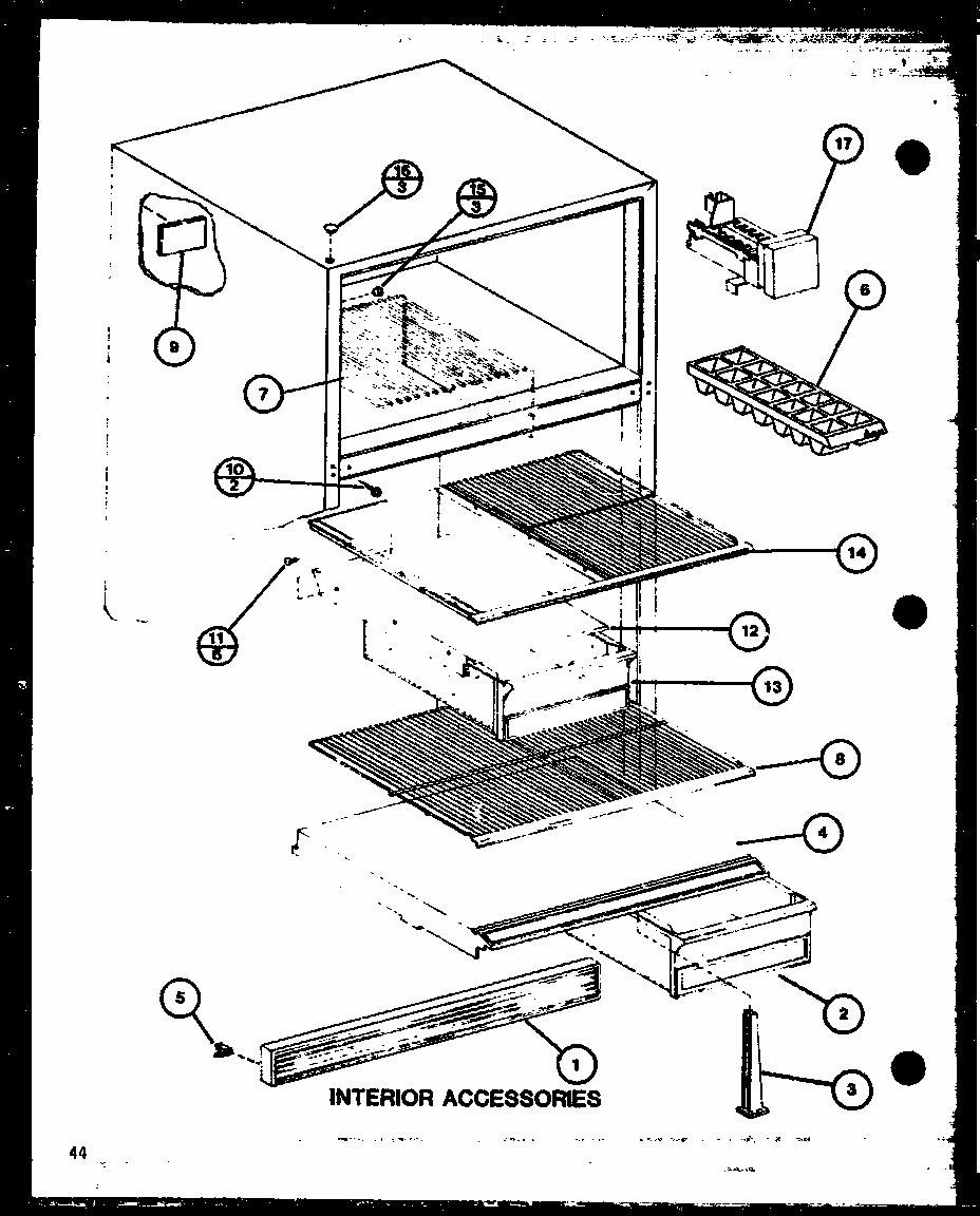 Interior Accessories (tm20j/p7739008w) Diagram and Parts List for TM20J-P7739008W  Amana Refrigerator