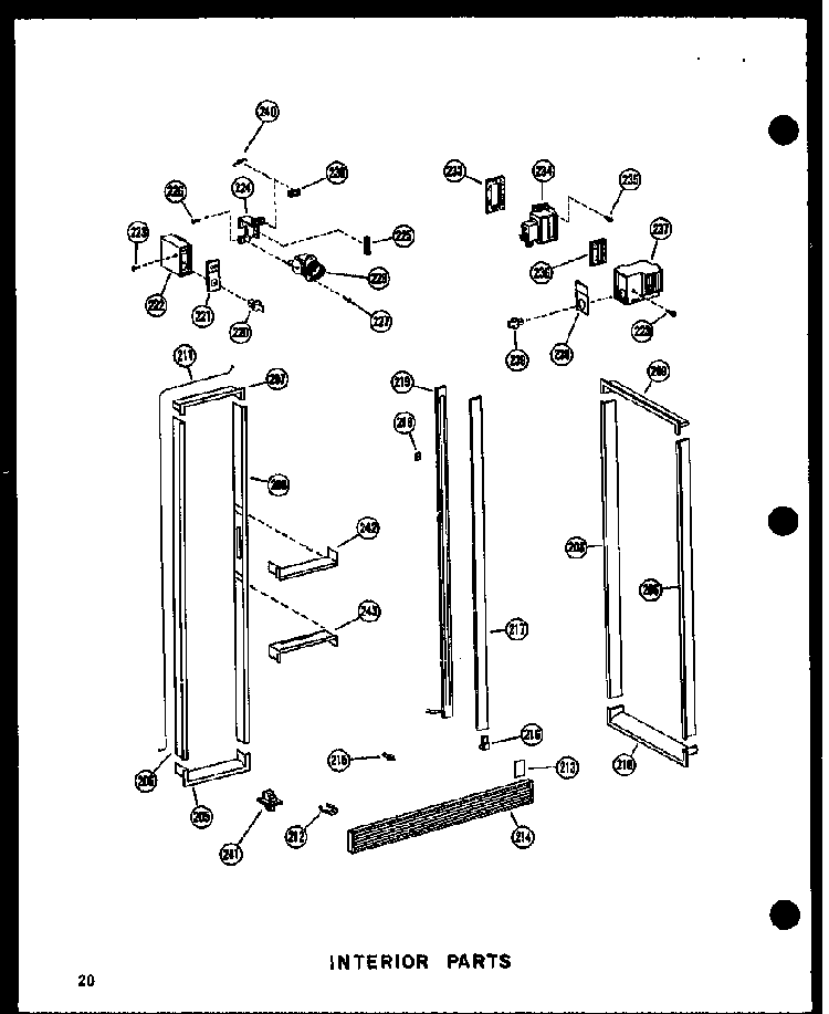 Interior Parts Diagram and Parts List for SDI22N-1-C-P60230-91WC  Amana Refrigerator