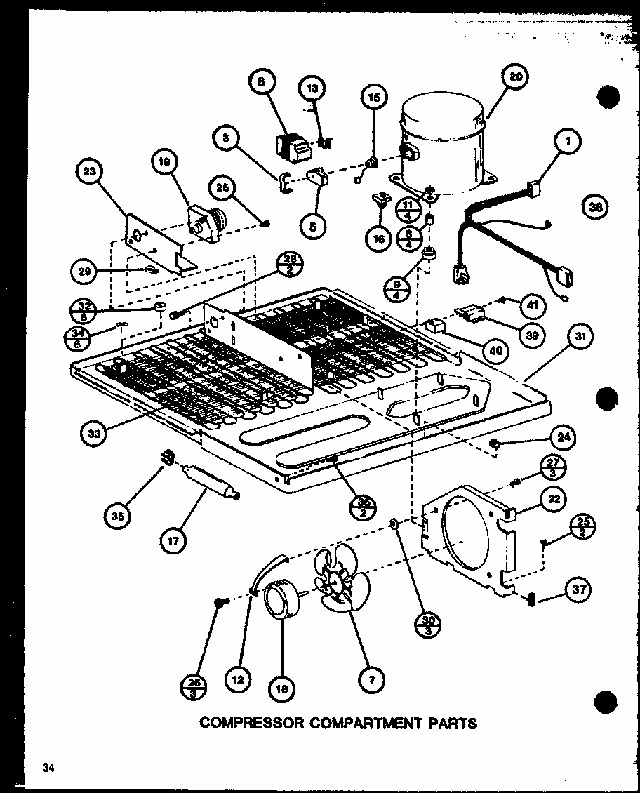 Compressor Compartment Parts (tm18j/p7739003w) (tr18j/p7739004w) (tc18j/p7739005w) Diagram and Parts List for TM20J-P7739008W  Amana Refrigerator