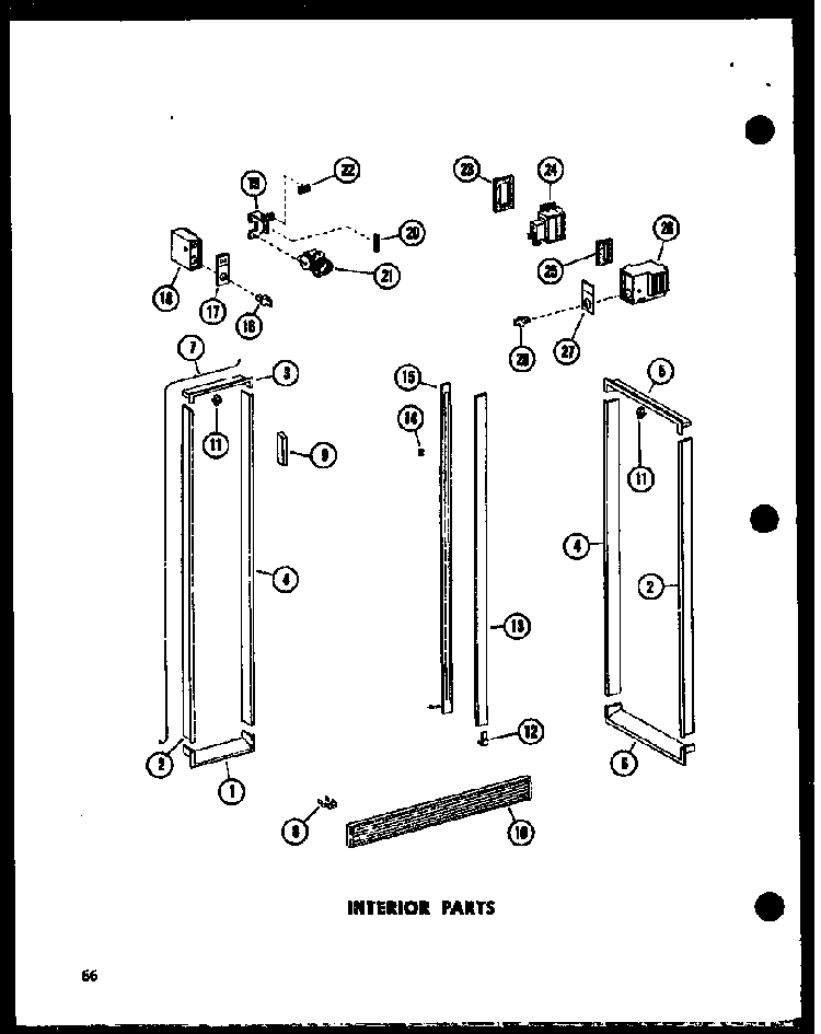 Interior Parts Diagram and Parts List for ESR17N-A-P60350-55WA  Amana Refrigerator