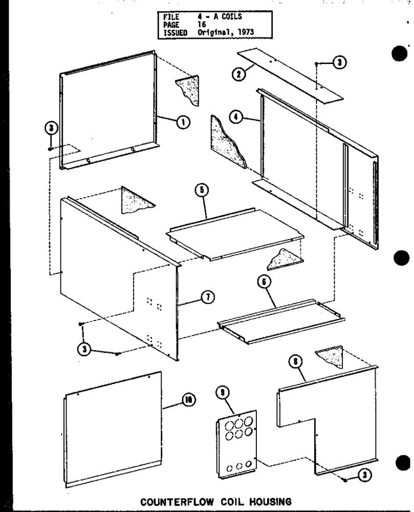 Counterflow Coil Housing Diagram and Parts List for D54921-20 P54921-20C Amana Air Conditioner