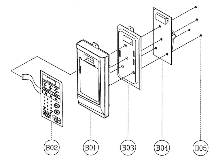 Control Panel Diagram and Parts List for  Magic Chef Microwave