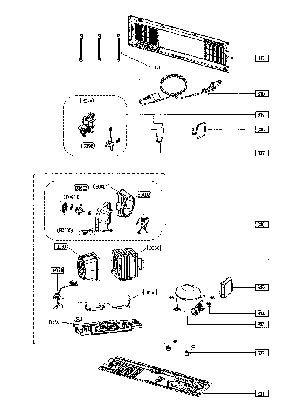 Machine Room Diagram and Parts List for 11173305910  Kenmore Refrigerator