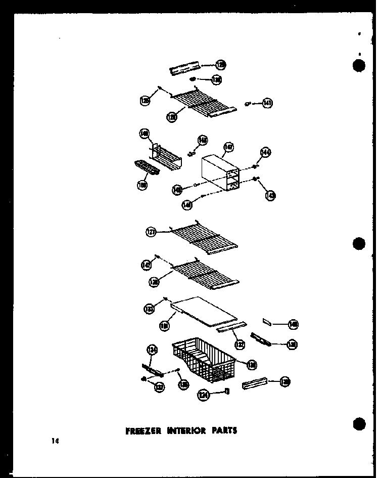 Freezer Interior Parts Diagram and Parts List for SD19W-P60340-9W  Amana Refrigerator