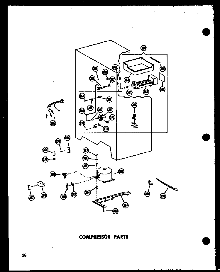 Compressor Parts Diagram and Parts List for SD19W-P60340-36W  Amana Refrigerator