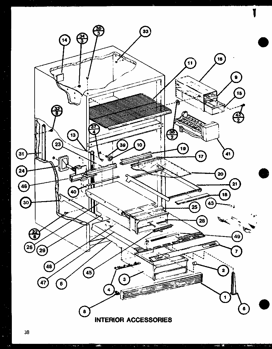 Interior Accessories (tc22h/p7711034w) (tc22h/p7711035w) Diagram and Parts List for TMI20SPH-P7711031W  Amana Refrigerator