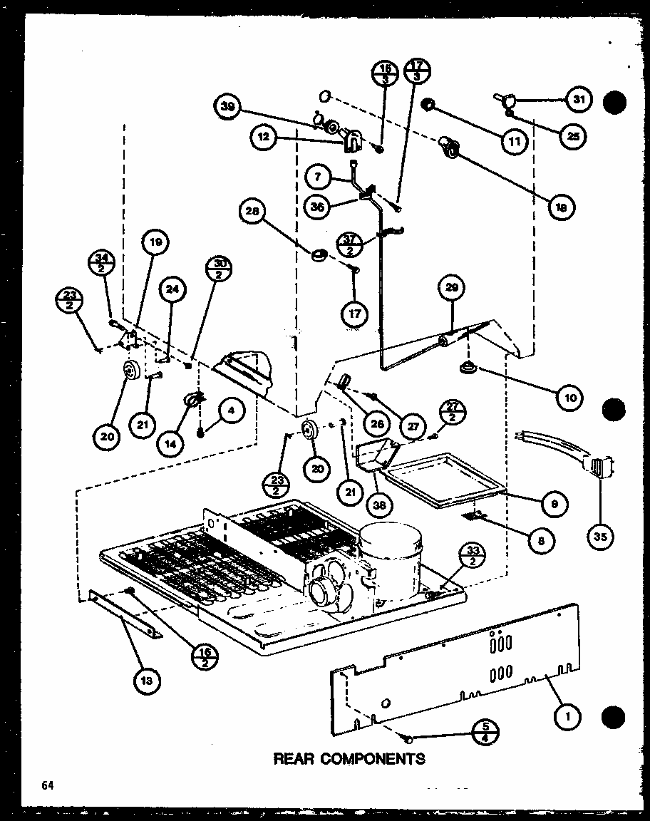 Rear Components (tc22j/p7739013w) (trg22j/p7739014w) Diagram and Parts List for TM20J-P7739008W  Amana Refrigerator