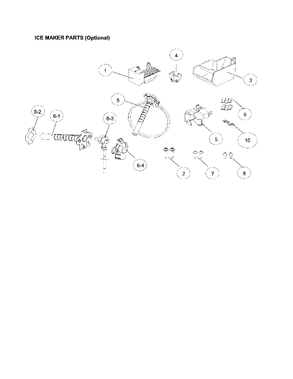 Ice Maker Parts (Optional) Diagram and Parts List for 11170712910  Kenmore Refrigerator
