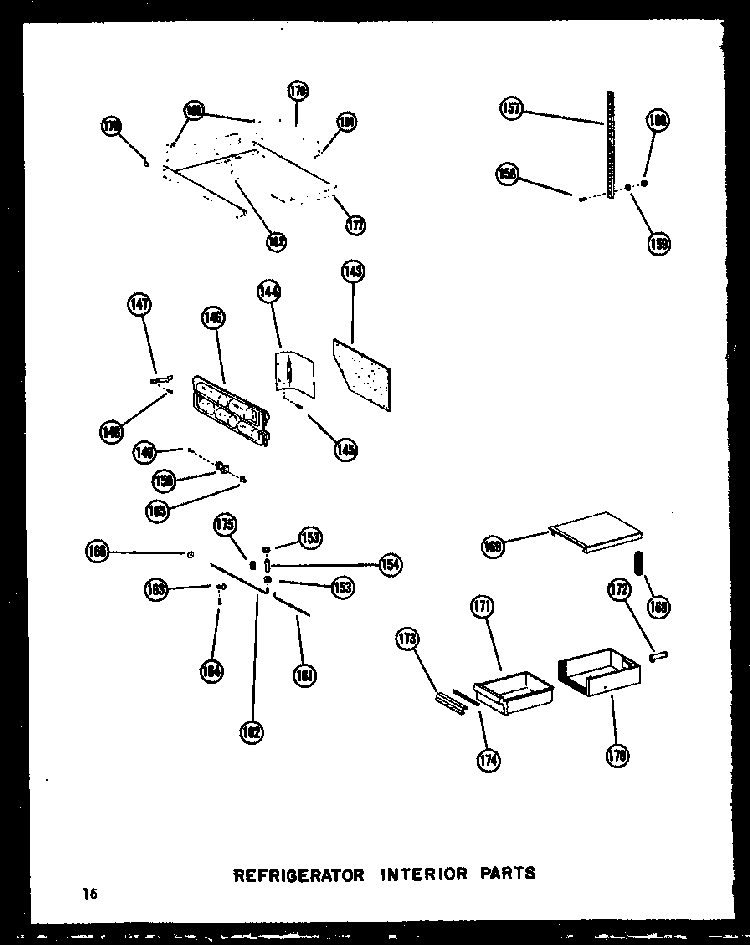 Refrigerator Interior Parts Diagram and Parts List for SDI22W-C-P60340-74WC  Amana Refrigerator