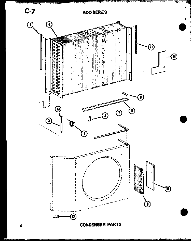 Condenser Parts Diagram and Parts List for ES619-3R P54720-98R Amana Air Conditioner