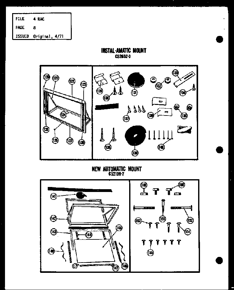 Instal-amatic Mount Diagram and Parts List for FC24-3H-1 P54302-54R Amana Air Conditioner