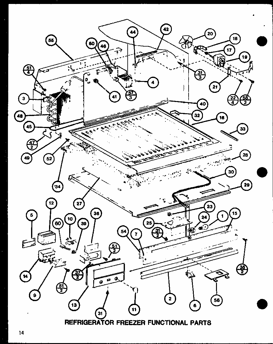Refrigerator Freezer Functional Parts (trg18sph/p7711028w) (trg18sph/p7711029w) (tm18h/p7711032w) (tr18h/p7711033w) Diagram and Parts List for TMI20SPH-P7711031W  Amana Refrigerator