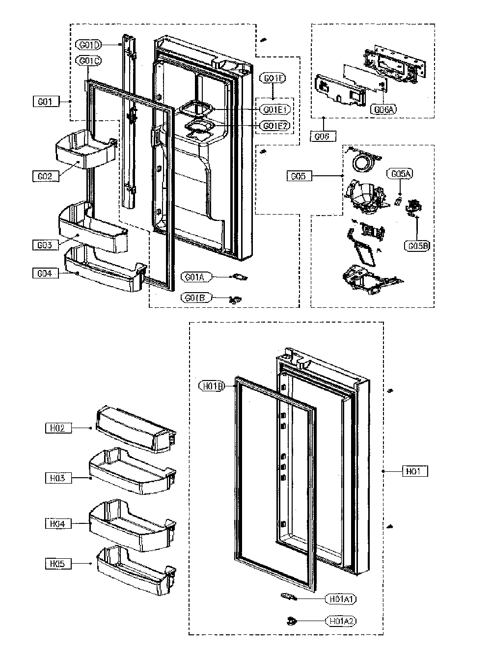 Refrigerator Door Diagram and Parts List for 11173305910  Kenmore Refrigerator