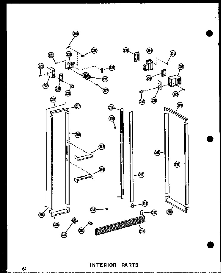 Interior Parts Diagram and Parts List for SDI22N-C-P60201-65WC  Amana Refrigerator